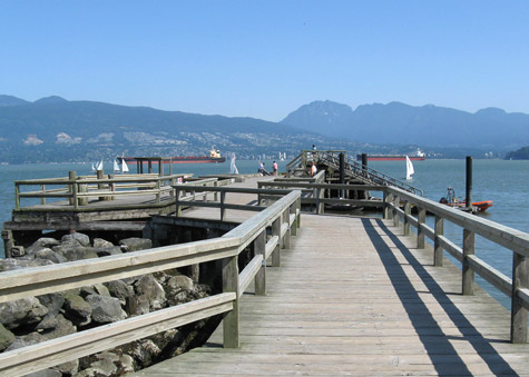Wharf on Burrard Inlet in Vancouver Canada