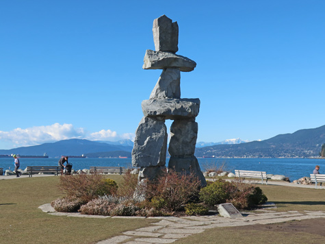 Inukshuk on English Bay in Vancouver